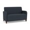Lesro Siena Lounge Reception Loveseat, Walnut, RS Night Sky Upholstery SN1501 - alternate 1
